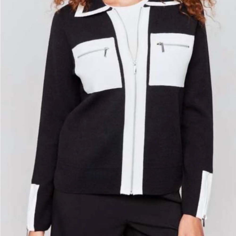Charlie B Black and white sweater